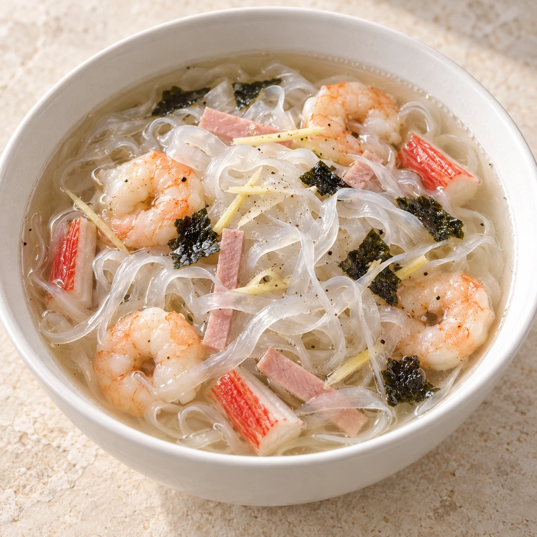 寬粉海鮮湯
