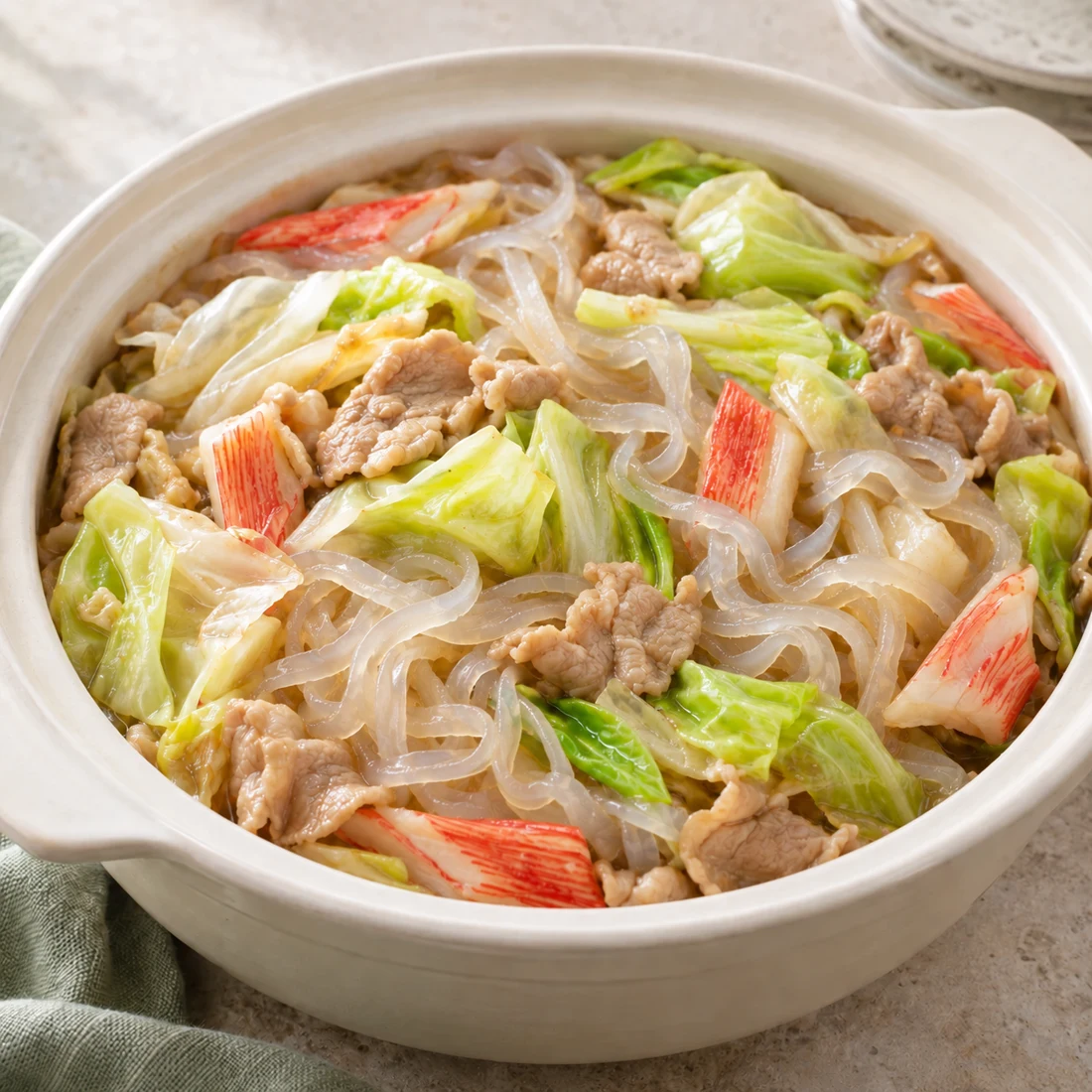 椰菜豬肉寬粉煲