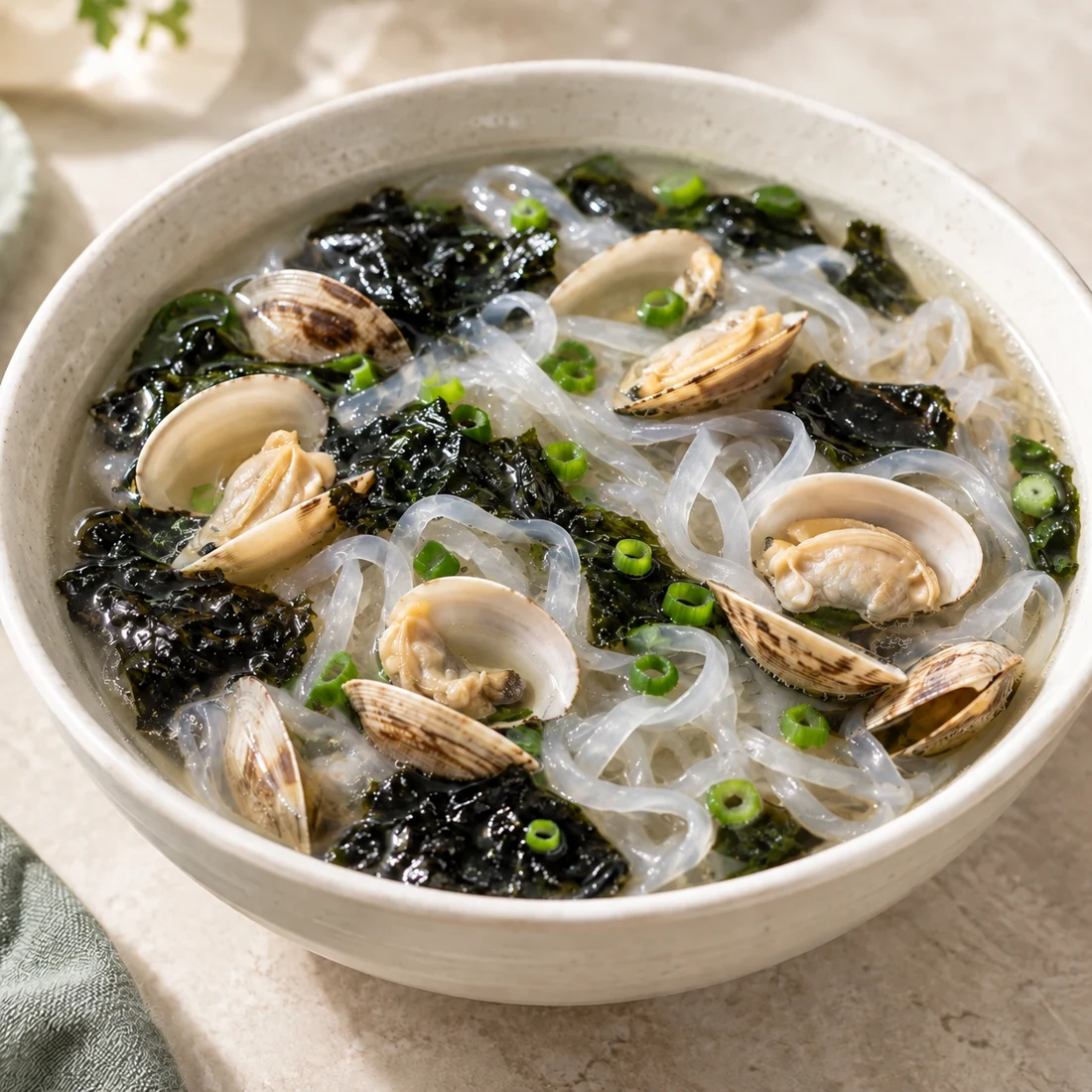 紫菜沙白海鮮粉絲湯